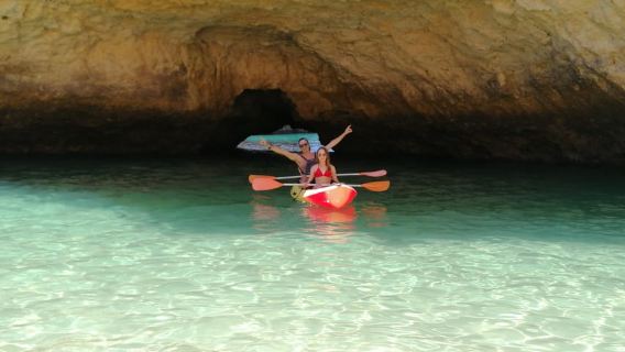 Albufeira: Tour chèo thuyền kayak khám phá hang động và bãi biển bí mật cùng Swim Stop