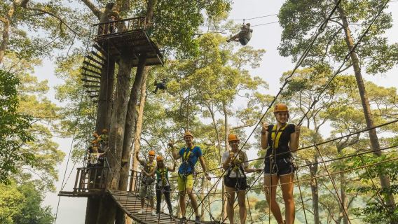 Chiang Mai Elephant Camp + Jungle Flight + Namtok Bua Tong-Nam Phu Chet Si National Park 1-day tour (Chinese-speaking driver private charter)