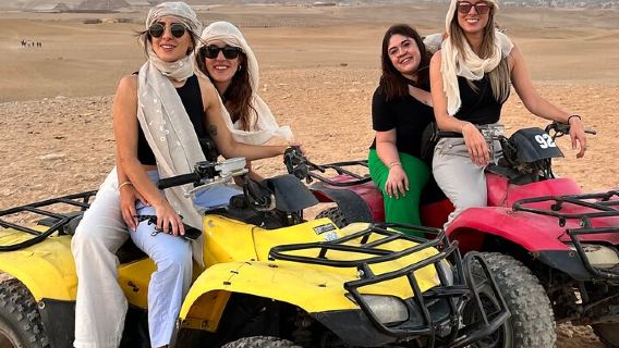 Sunset by ATV (quad bikes) ride in Giza pyramids & Sahara desert 