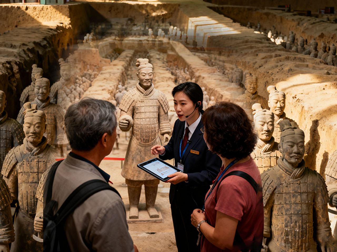 Premium 8-Person Small Group: Terracotta Warriors + Bronze Chariots at Lishan Garden + Huaqing Palace 1-day Tour / Private Guide