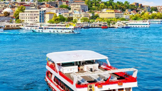 1-day tour in Istanbul, Türkiye - Bosphorus Cruise with Red Dopamine Cruise, Night Tour & Sunset Cruise with Drinks Included