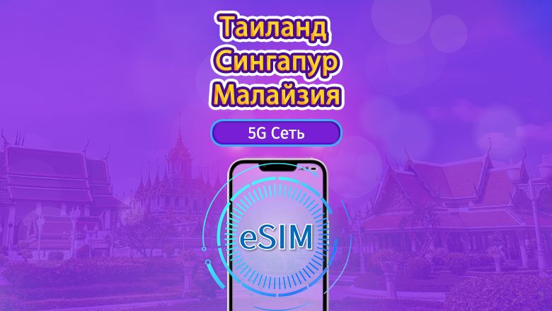 Сингапур/Малайзия/Таиланд|4G/5G eSIM|Ежедневный пакет / Пакет трафика|Трафик сбрасывается раз в 24 часа|1-30 дней|QR-код