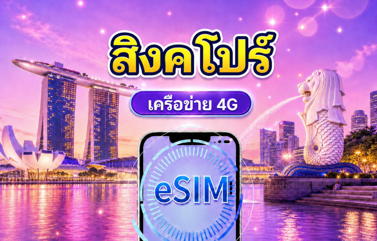 eSIM 4G สิงคโปร์ | รองรับ Google Maps / ChatGPT | แพ็กเกจรายวัน / แพ็กเกจอินเทอร์เน็ตแบบรวม | คิดค่าบริการทุก 24 ชั่วโมง | 1–30 วัน | รหัส QR
