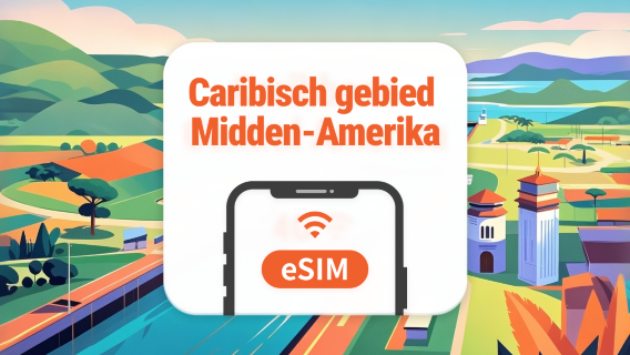 Centraal-Amerika & Caraïben 13 Landen eSIM | AI & TikTok | 1–30 Dagen | QR-code