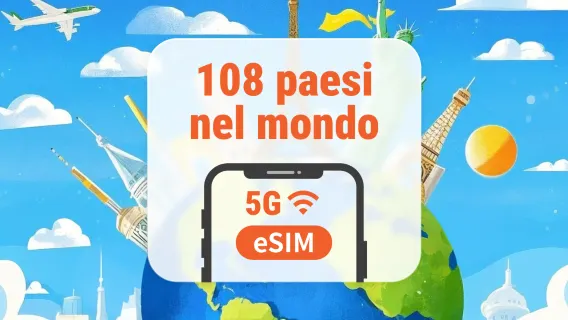 Global 108 destinazioni 5G eSIM | Una eSIM, copertura globale | 1–30 giorni | QR istantaneo