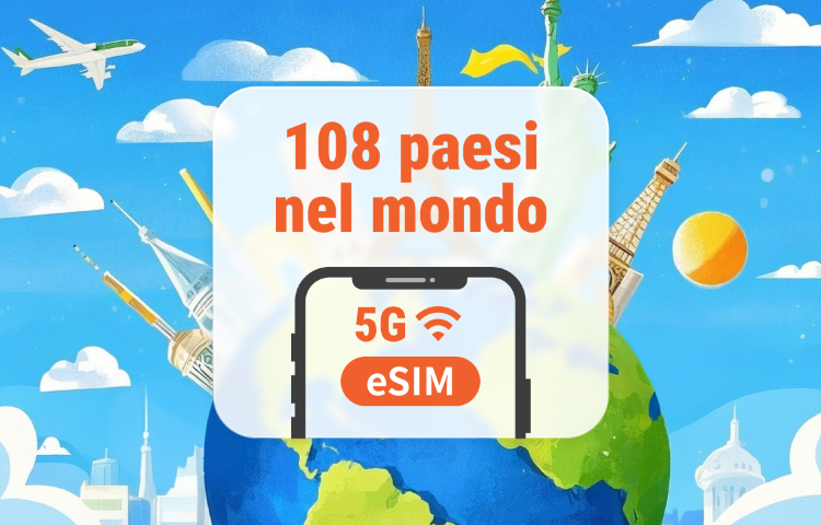 Global 108 destinazioni 5G eSIM | Una eSIM, copertura globale | 1–30 giorni | QR istantaneo