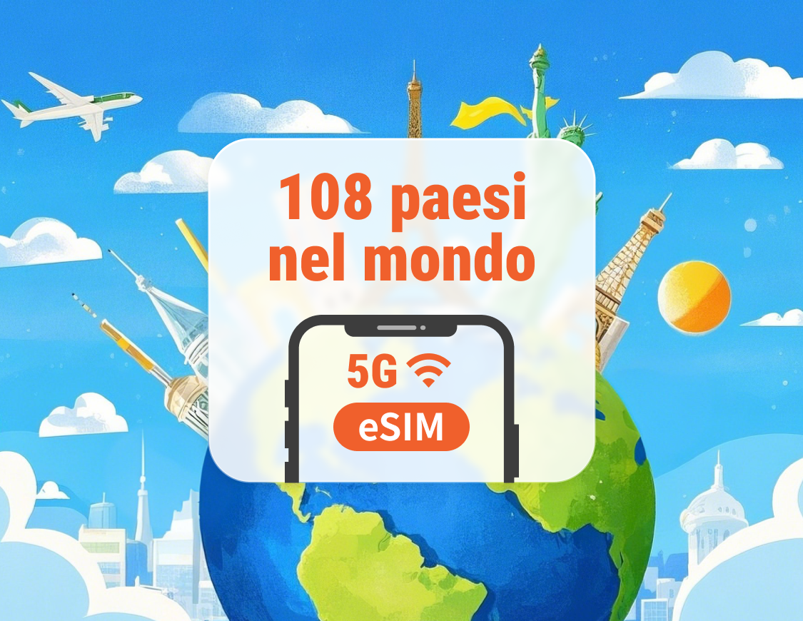 Global 108 destinazioni 5G eSIM | Una eSIM, copertura globale | 1–30 giorni | QR istantaneo