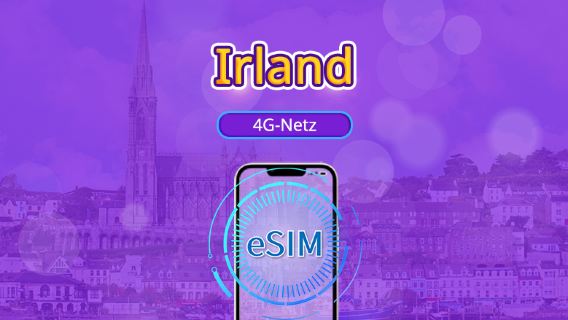Irland | 5G/4G eSIM | Tagespaket/Datenpaket | Tagesabrechnung | 1–30 Tage | QR-Code