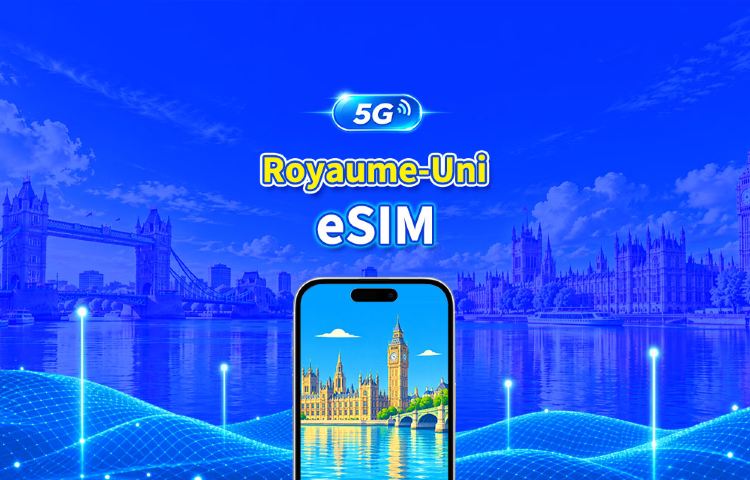 Royaume-Uni 5G eSIM | 3 réseaux inclus | Compatible avec l'IA et TikTok | Forfait de données quotidien/total | 1–30 jours | Facturation sur 24 heures | Code QR