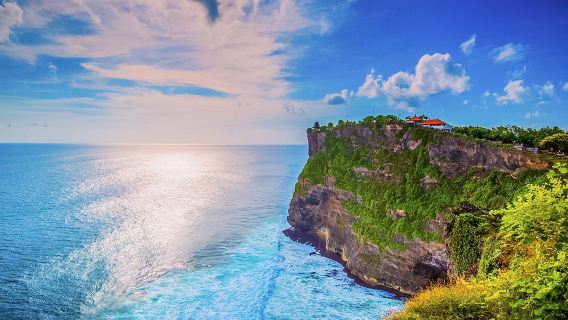 [Laluan Selatan] Kereta khas pemandangan laut matahari terbenam Pura Luhur Uluwatu jalan tebing Pulau Bali