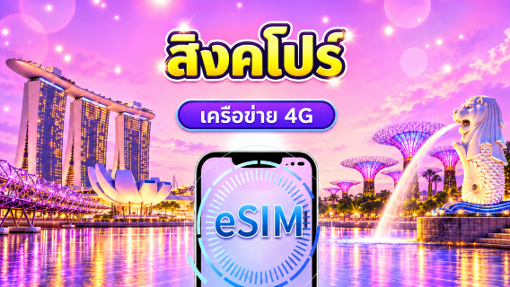 eSIM 4G สิงคโปร์ | รองรับ Google Maps / ChatGPT | แพ็กเกจรายวัน / แพ็กเกจอินเทอร์เน็ตแบบรวม | คิดค่าบริการทุก 24 ชั่วโมง | 1–30 วัน | รหัส QR