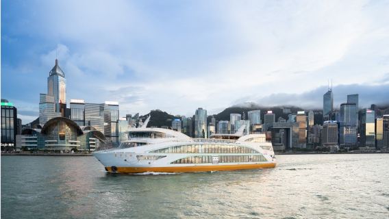 Silvester-Countdown 2026 in Victoria Harbour (Perle des Ostens) Premium-Fahrkarte für die Schifffahrt + leichte Buffet-Mahlzeit + unbegrenzte Getränke