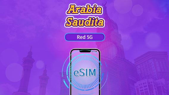 Arabia Saudita |  eSIM 5G/4G | Pase diario/Plan Completo | Facturación cada 24 horas | 1-30 días | Código QR