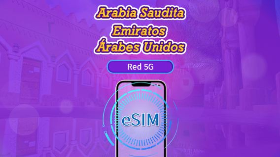Arabia Saudita/EAU | eSIM 5G/4G | Plan Completo | Facturación cada 24 horas | 90 días | Código QR