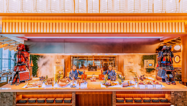 Buffet voucher for sailor restaurant at Zhuhai Chimelong Spaceship Hotel - breakfast/lunch/dinner options for couples, groups of three or family-friendly meals