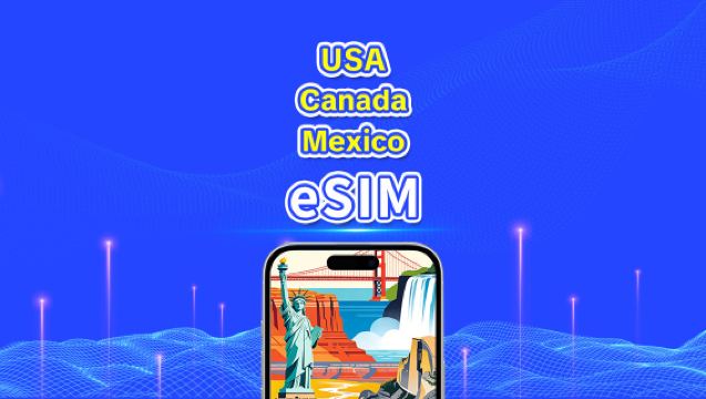 USA/Kanada/Mexiko eSIM | 5G/4G | Dagspaket/datapaket | 24-timmars debitering | 1-30 dagar | QR-kod