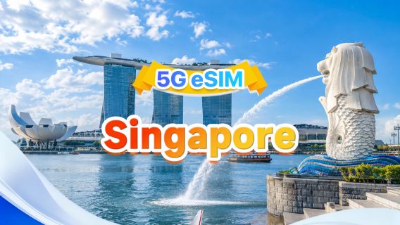 Singapore 5G eSIM | Dubbelt nätverk·Stöd för ChatGPT & Google Maps | 500 MB/dag - totalt 50 GB | 1-30 dagar | 24-timmars fakturering | QR-kod