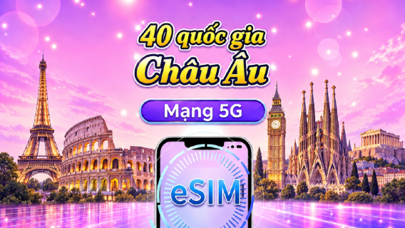 eSIM 5G Châu Âu (40 Quốc gia) | Hỗ trợ Google Maps/TikTok/ChatGPT | Gói dữ liệu theo ngày / tổng dung lượng | Tính phí theo ngày tự nhiên | 1-90 ngày | Mã QR