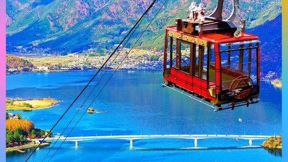 Salita in funivia al Lago Kawaguchi + tour rigenerante a Saiko Iyashino-Sato Nenba, con esperienza del tè in omaggio e vista sul Monte Fuji