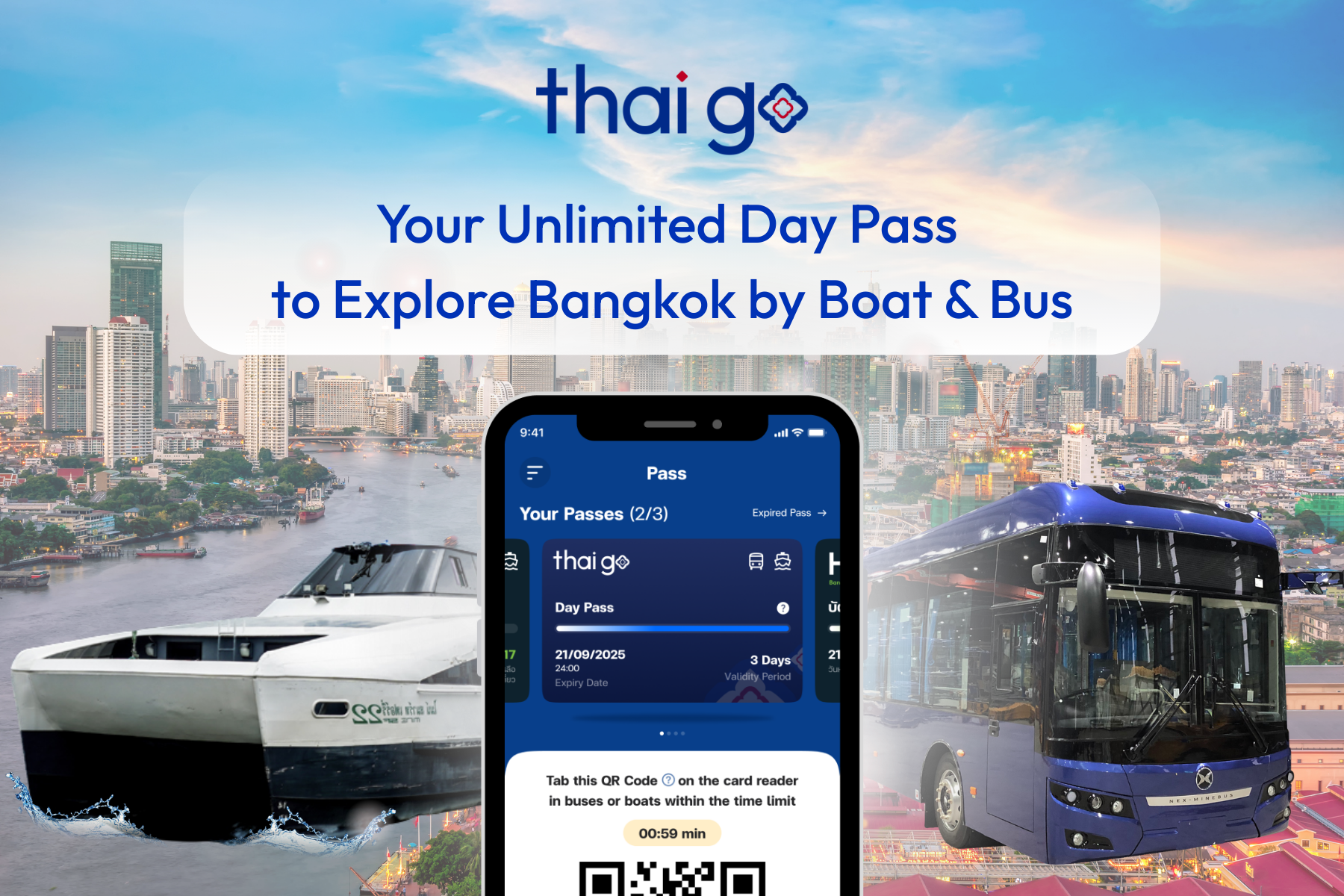 Thai Go Day Pass - Unlimited Rides on Bangkok Buses and Boats