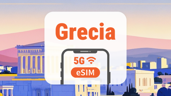 Grecia 5G eSIM | Doble Red • Apps de IA y TikTok | 1–30 Días | Código QR