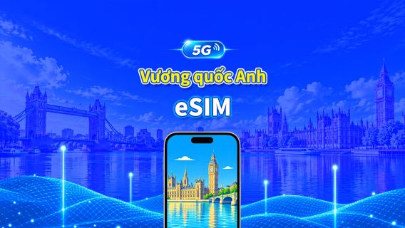 Vương quốc Anh 5G eSIM | 3 mạng | Hỗ trợ đầy đủ AI & TikTok | Gói dữ liệu ngày/tổng | 1–30 ngày | Tính phí 24 giờ | Mã QR
