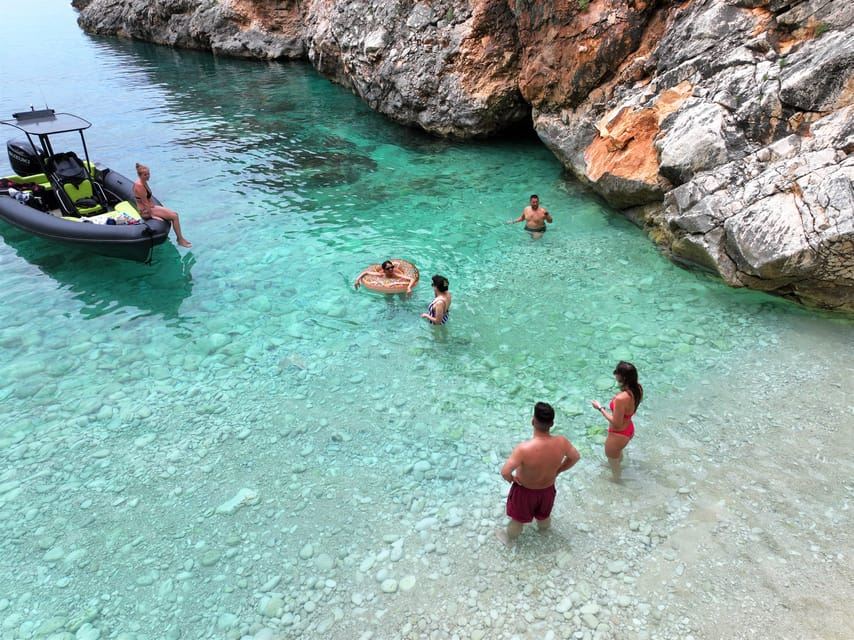 Vlora: Grama Bay and Blue Cave Speedboat Tour Adventure