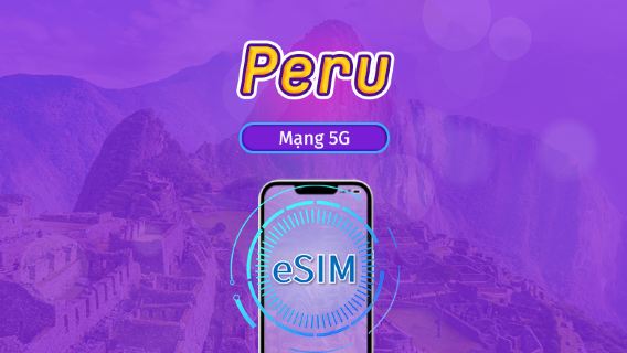 Peru | eSIM 5G/4G | Gói trọn gói | Tính phí mỗi 24 giờ | 30 ngày | Mã QR