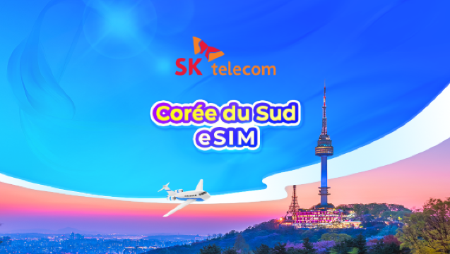 eSIM Corée du Sud SKT | Données illimitées + numéro de téléphone 010 | 1 à 90 jours | Facturation horaire 24h/24 | Code QR