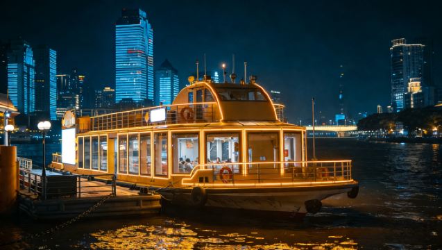 Guangzhou Pearl River Night Cruise Ticket [Jinxi Chinese-Themed Cruise] Live Performances/NPC Story Interaction/Contemporary Art Shows/Open-Air EDM Party