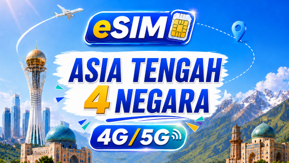 Asia Tengah 4 Negara 5G/4G eSIM | Sokong semua AI&TikTok | 500MB/hari - Jumlah 100GB | Caj mengikut 24 jam | Kod QR