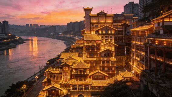Kleingruppen-Tagesausflug (max. 8 Personen) mit Abholservice: Chongqing reine Vergnügungstour mit Seilbahn über den Yangtze + WFC-Aussichtsplattform
