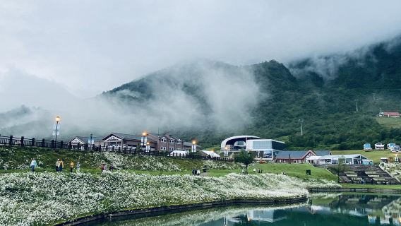 Chengdu Xiling Snow Mountain + Huashuiwan Hot Spring + Anren Ancient Town: vacanze estive nella montagna innevata, bagni termali C