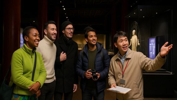 Manual tour guide at the Palace Museum