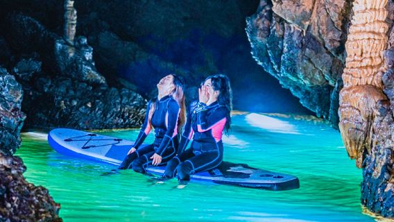 Gua Huanglong di Guiyang, Guizhou: Pengangkutan kereta kecil + Rakit papan dayung + Kopi dalam kumpulan + Lawatan sehari menghindari panas di Guizhou