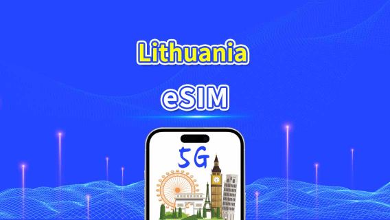 eSIM de Lituania | Datos de alta velocidad | 5G/4G | Paquete diario/de datos | 24 horas | 1-30 días | Código QR