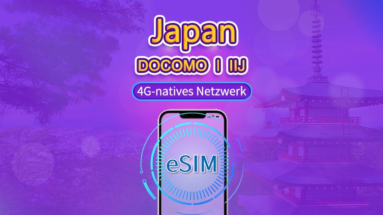 Japan | DOCOMO 4G eSIM | Tagespass/Gesamtpaket | Natürlicher Tagesabrechnung  | 1–30 Tage | QR-Code