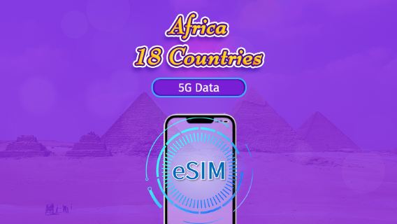Africa(18 countries) | 5G/4G eSIM | Day Pass/Total Package | 24H | 1-30 days | QR code