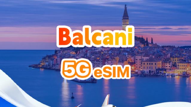 eSIM 5G/4G Balcani | Pacchetto giornaliero/pacchetto totale | 1 GB/giorno - totale 30 GB | 1-30 giorni | QR code