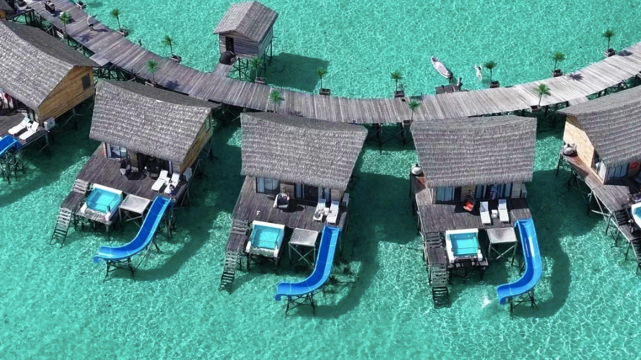 馬來西亞仙本那自由潛水浮潛2-4天【沙巴仙本那丘比特|陽台 帶滑梯+泳池+網床+船班接送+三餐】