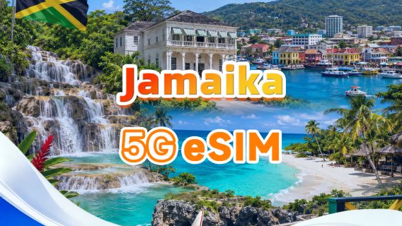 Jamaika 5G eSIM | Unterstützt alle AI & TikTok | 500 MB/Tag - Gesamtvolumen 30 GB | 1-30 Tage | 24-Stunden-Abrechnung | QR-Code