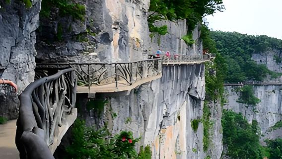 Excursion d'une journée au parc forestier national de Zhangjiajie Tianmenshan et à la grotte de Tianmen (groupe chinois)