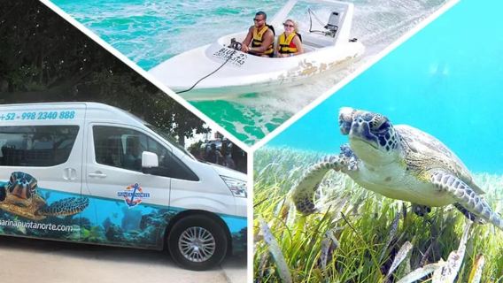 Cancun: avventura in motoscafo nella giungla e snorkeling