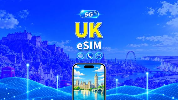 UK 5G eSIM | CTExcel (EE Network) | Total Data with Calls & SMS | 7-30 Days | 24-Hour Billing | QR Code
