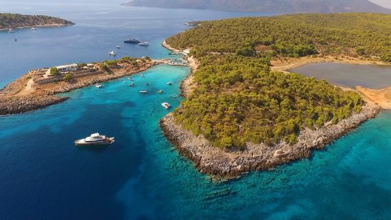 Athens, Greece: Saronic Islands Day Cruise (Agistri Island + Moni Island + Aegina Island / Including Buffet Lunch / Ample Time for Swimming and Snorkeling)
