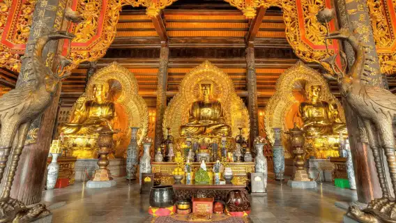 ニンビン発：任意のホアル、バイディン、チャンアン-ムアケーブツアー