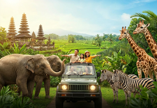Bali 1-day tour VIP private car + Rhino Elephant Lion Jungle Adventure at Taman Safari Bali