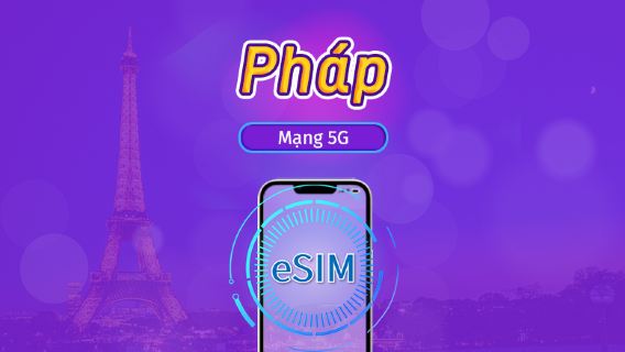 Pháp | eSIM 5G/4G | Gói trọn gói | Tính phí mỗi 24 giờ | 7–30 ngày | Mã QR