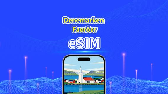 Denemarken + Færøër eilanden eSIM | 5G/4G | Dagelijks/totaal datapakket | 1-30 dagen | 24-uurs facturatie | QR-code