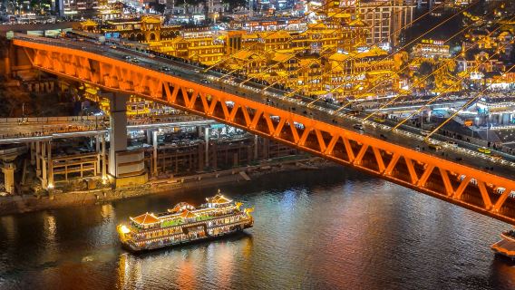 【重慶兩江遊船票】夜景遊船票<電子票券>無需取票 刷身分證登船 洪崖洞/朝天門碼頭登船 金碧多船型可選